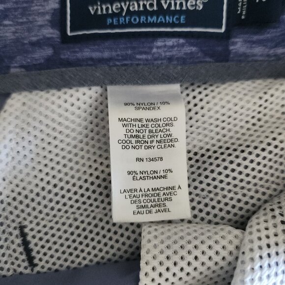 Vineyard Vines Shorts Breaker Short Blue Camo Nylon Spandex Stretch Mens 40 - Picture 6 of 11